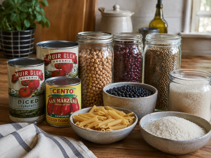 Pantry ingredients for simple meals